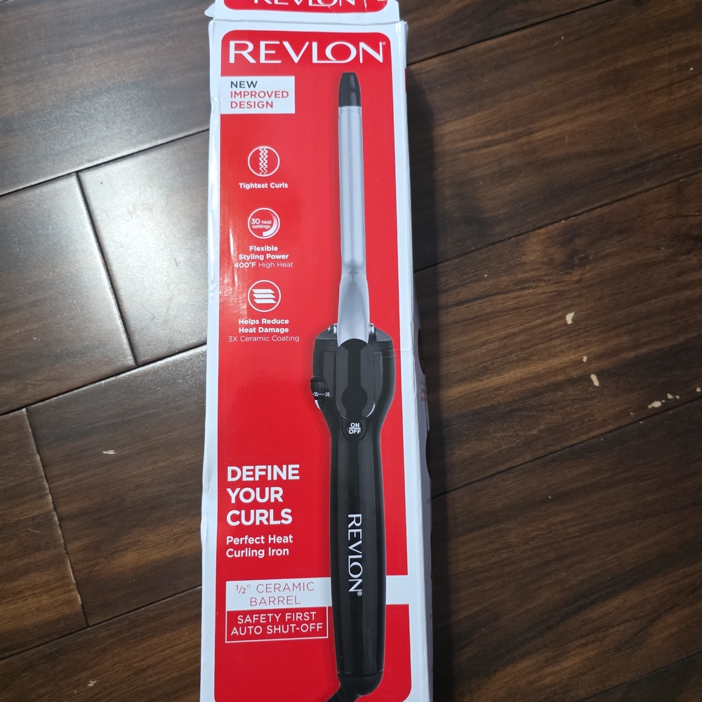 Revlon Black and Silver 1/2" Ceramic Barrel Curling Iron